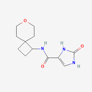 molecular formula C12H17N3O3 B2589246 2-oxo-N-(7-oxaspiro[3.5]nonan-1-yl)-2,3-dihydro-1H-imidazole-4-carboxamide CAS No. 2320849-98-5