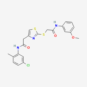 2-[(4-{[(5-chloro-2-methylphenyl)carbamoyl]methyl}-1,3-thiazol-2-yl)sulfanyl]-N-(3-methoxyphenyl)acetamide