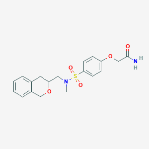 molecular formula C19H22N2O5S B2589254 2-(4-(N-(isochroman-3-ylmethyl)-N-methylsulfamoyl)phenoxy)acetamide CAS No. 2034395-71-4