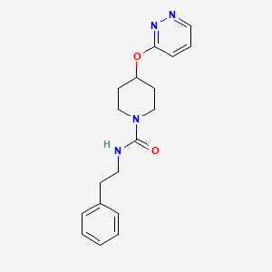 molecular formula C18H22N4O2 B2589259 N-phenethyl-4-(pyridazin-3-yloxy)piperidine-1-carboxamide CAS No. 1797596-42-9
