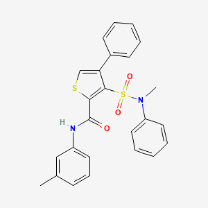 molecular formula C25H22N2O3S2 B2589265 N-(3-methylphenyl)-3-[methyl(phenyl)sulfamoyl]-4-phenylthiophene-2-carboxamide CAS No. 1105250-03-0