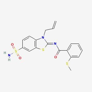 (Z)-N-(3-allyl-6-sulfamoylbenzo[d]thiazol-2(3H)-ylidene)-2-(methylthio)benzamide