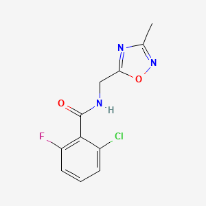 molecular formula C11H9ClFN3O2 B2589267 2-氯-6-氟-N-((3-甲基-1,2,4-恶二唑-5-基)甲基)苯甲酰胺 CAS No. 1323300-70-4
