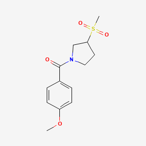 molecular formula C13H17NO4S B2589268 (4-Methoxyphenyl)(3-(methylsulfonyl)pyrrolidin-1-yl)methanone CAS No. 1448050-82-5