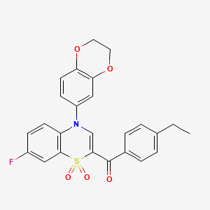 [4-(2,3-dihydro-1,4-benzodioxin-6-yl)-7-fluoro-1,1-dioxido-4H-1,4-benzothiazin-2-yl](4-ethylphenyl)methanone