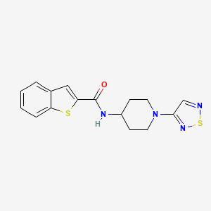 molecular formula C16H16N4OS2 B2589277 N-(1-(1,2,5-噻二唑-3-基)哌啶-4-基)苯并[b]噻吩-2-甲酰胺 CAS No. 2034304-01-1