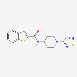 molecular formula C16H16N4OS2 B2589277 N-[1-(1,2,5-thiadiazol-3-yl)piperidin-4-yl]-1-benzothiophene-2-carboxamide CAS No. 2034304-01-1