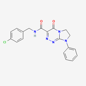 molecular formula C19H16ClN5O2 B2589278 N-(4-chlorobenzyl)-4-oxo-8-phenyl-4,6,7,8-tetrahydroimidazo[2,1-c][1,2,4]triazine-3-carboxamide CAS No. 946279-04-5