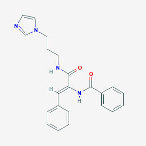 molecular formula C22H22N4O2 B258928 N-[1-(3-Imidazol-1-yl-propylcarbamoyl)-2-phenyl-vinyl]-benzamide 