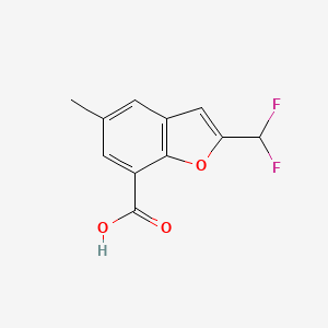 molecular formula C11H8F2O3 B2589300 2-(Difluoromethyl)-5-methyl-1-benzofuran-7-carboxylic acid CAS No. 2248367-37-3