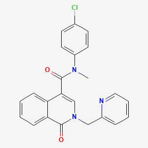 molecular formula C23H18ClN3O2 B2589301 N-(4-氯苯基)-N-甲基-1-氧代-2-(2-吡啶基甲基)-1,2-二氢-4-异喹啉甲酰胺 CAS No. 303995-37-1