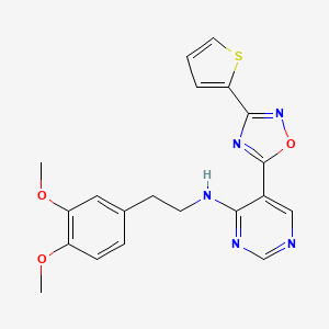 N-(3,4-dimethoxyphenethyl)-5-(3-(thiophen-2-yl)-1,2,4-oxadiazol-5-yl)pyrimidin-4-amine