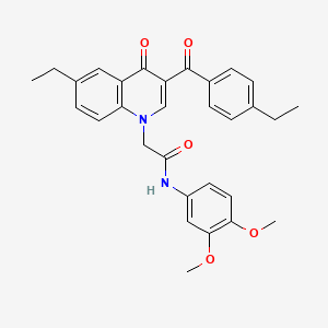 N-(3,4-dimethoxyphenyl)-2-(6-ethyl-3-(4-ethylbenzoyl)-4-oxoquinolin-1(4H)-yl)acetamide