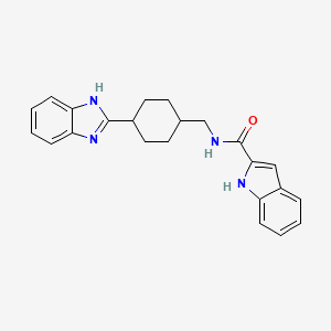 molecular formula C23H24N4O B2589313 N-((4-(1H-苯并[d]咪唑-2-基)环己基)甲基)-1H-吲哚-2-甲酰胺 CAS No. 1207054-52-1