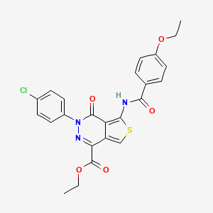 molecular formula C24H20ClN3O5S B2589324 Ethyl 3-(4-chlorophenyl)-5-[(4-ethoxybenzoyl)amino]-4-oxothieno[3,4-d]pyridazine-1-carboxylate CAS No. 851950-30-6