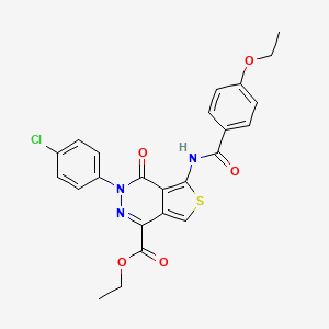 molecular formula C24H20ClN3O5S B2589324 3-(4-氯苯基)-5-[(4-乙氧基苯甲酰基)氨基]-4-氧代噻吩并[3,4-d]哒嗪-1-甲酸乙酯 CAS No. 851950-30-6