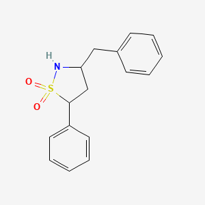 molecular formula C16H17NO2S B2589325 3-Benzyl-5-phenyl-1,2-thiazolidine 1,1-dioxide CAS No. 2375274-54-5