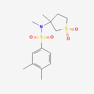 molecular formula C14H21NO4S2 B2589326 N,3,4-trimethyl-N-(3-methyl-1,1-dioxo-1lambda6-thiolan-3-yl)benzene-1-sulfonamide CAS No. 874623-23-1
