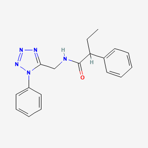 molecular formula C18H19N5O B2589327 2-phenyl-N-((1-phenyl-1H-tetrazol-5-yl)methyl)butanamide CAS No. 921055-39-2