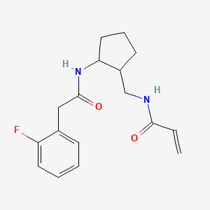 molecular formula C17H21FN2O2 B2589329 N-[[2-[[2-(2-Fluorophenyl)acetyl]amino]cyclopentyl]methyl]prop-2-enamide CAS No. 2418671-00-6