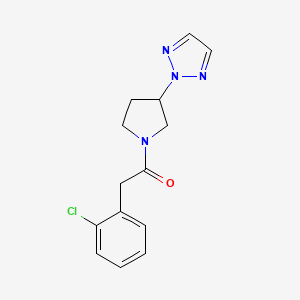 molecular formula C14H15ClN4O B2589333 1-(3-(2H-1,2,3-triazol-2-yl)pyrrolidin-1-yl)-2-(2-chlorophenyl)ethanone CAS No. 2034489-95-5