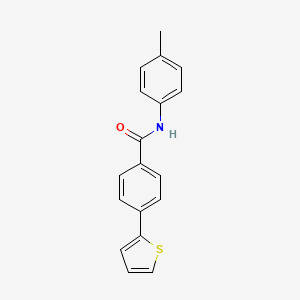molecular formula C18H15NOS B2589335 N-(4-甲基苯基)-4-(噻吩-2-基)苯甲酰胺 CAS No. 338794-31-3