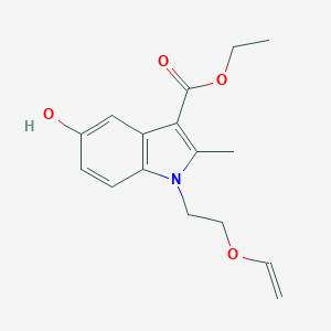 molecular formula C16H19NO4 B258935 5-Hydroxy-2-methyl-1-(2-vinyloxy-ethyl)-1H-indole-3-carboxylic acid ethyl ester 