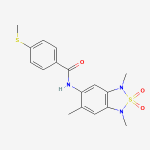 4-(methylthio)-N-(1,3,6-trimethyl-2,2-dioxido-1,3-dihydrobenzo[c][1,2,5]thiadiazol-5-yl)benzamide