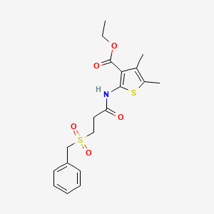 Ethyl 2-(3-(benzylsulfonyl)propanamido)-4,5-dimethylthiophene-3-carboxylate