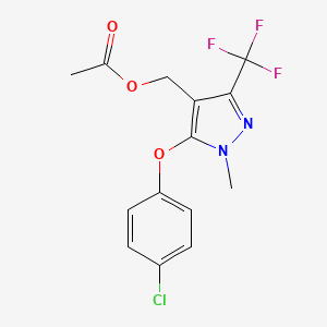 [5-(4-chlorophenoxy)-1-methyl-3-(trifluoromethyl)-1H-pyrazol-4-yl]methyl acetate