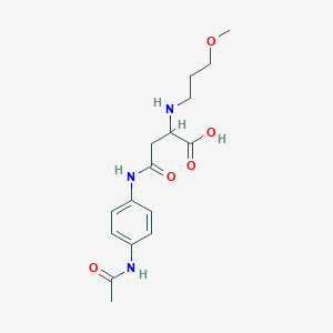 molecular formula C16H23N3O5 B2589359 4-((4-Acetamidophenyl)amino)-2-((3-methoxypropyl)amino)-4-oxobutanoic acid CAS No. 1048016-19-8