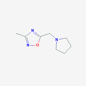 molecular formula C8H13N3O B2589366 3-甲基-5-(吡咯烷-1-基甲基)-1,2,4-恶二唑 CAS No. 2034375-55-6