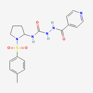 molecular formula C18H21N5O4S B2589369 2-isonicotinoyl-N-(1-tosylpyrrolidin-2-yl)hydrazinecarboxamide CAS No. 392248-72-5