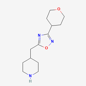 4-{[3-(Oxan-4-yl)-1,2,4-oxadiazol-5-yl]methyl}piperidine