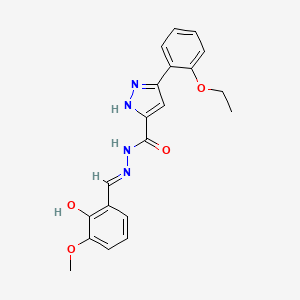 3-(2-ethoxyphenyl)-N'-[(E)-(2-hydroxy-3-methoxyphenyl)methylidene]-1H-pyrazole-5-carbohydrazide