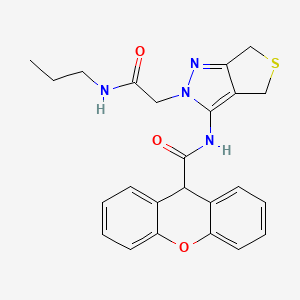 molecular formula C24H24N4O3S B2589394 N-(2-(2-oxo-2-(propylamino)ethyl)-4,6-dihydro-2H-thieno[3,4-c]pyrazol-3-yl)-9H-xanthene-9-carboxamide CAS No. 1105203-50-6