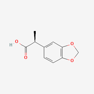 molecular formula C10H10O4 B2589408 1,3-苯并二氧杂环-5-乙酸，α-甲基-，（αS）- CAS No. 877171-11-4