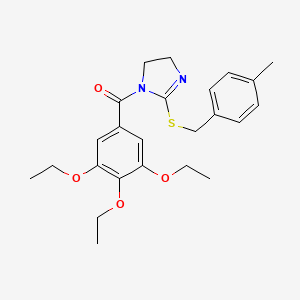 molecular formula C24H30N2O4S B2589416 [2-[(4-甲基苯基)甲基硫烷基]-4,5-二氢咪唑-1-基]-(3,4,5-三乙氧基苯基)甲烷酮 CAS No. 851805-01-1