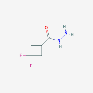 molecular formula C5H8F2N2O B2589420 3,3-Difluorocyclobutanecarbohydrazide CAS No. 1447946-33-9
