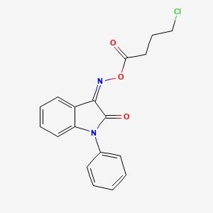 [(3Z)-2-oxo-1-phenyl-2,3-dihydro-1H-indol-3-ylidene]amino 4-chlorobutanoate
