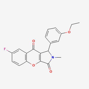 molecular formula C20H16FNO4 B2589430 1-(3-乙氧基苯基)-7-氟-2-甲基-1,2-二氢色烯并[2,3-c]吡咯-3,9-二酮 CAS No. 877798-50-0