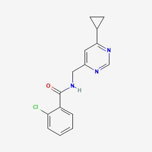 2-chloro-N-((6-cyclopropylpyrimidin-4-yl)methyl)benzamide