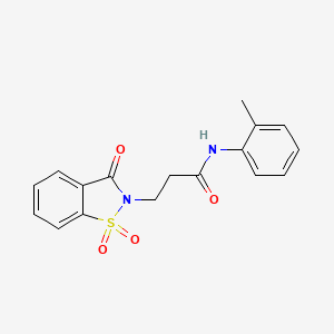 3-(1,1-dioxido-3-oxobenzo[d]isothiazol-2(3H)-yl)-N-(o-tolyl)propanamide