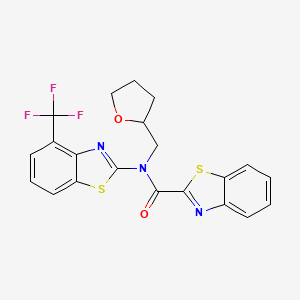 N-((tetrahydrofuran-2-yl)methyl)-N-(4-(trifluoromethyl)benzo[d]thiazol-2-yl)benzo[d]thiazole-2-carboxamide