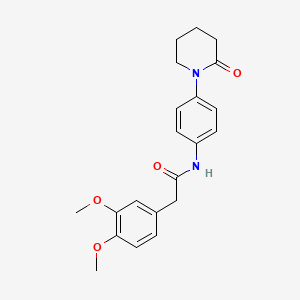 molecular formula C21H24N2O4 B2589447 2-(3,4-二甲氧基苯基)-N-(4-(2-氧代哌啶-1-基)苯基)乙酰胺 CAS No. 941872-55-5