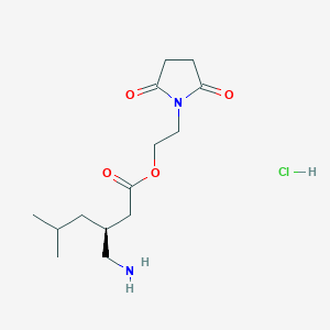 molecular formula C14H25ClN2O4 B2589450 2-(2,5-Dioxopyrrolidin-1-yl)ethyl (3S)-3-(aminomethyl)-5-methylhexanoate;hydrochloride CAS No. 2227690-81-3