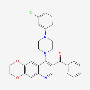 {9-[4-(3-Chlorophenyl)piperazin-1-yl]-2,3-dihydro[1,4]dioxino[2,3-g]quinolin-8-yl}(phenyl)methanone