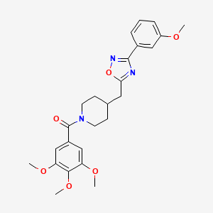 4-{[3-(3-Methoxyphenyl)-1,2,4-oxadiazol-5-yl]methyl}-1-(3,4,5-trimethoxybenzoyl)piperidine
