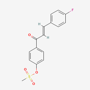 molecular formula C16H13FO4S B2589465 Methanesulfonic acid 4-(3-(4-fluoro-phenyl)-acryloyl)-phenyl ester CAS No. 331460-76-5
