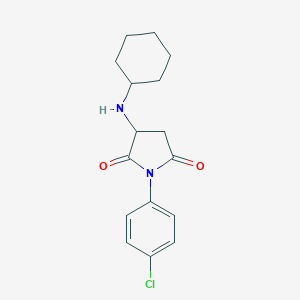 molecular formula C16H19ClN2O2 B258947 1-(4-Chlorophenyl)-3-(cyclohexylamino)pyrrolidine-2,5-dione 